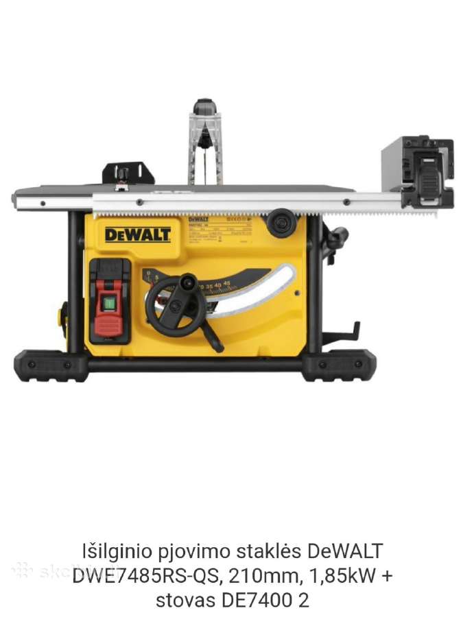 Išilginio pjovimo staklės Dewalt Dwe7485rs-qs - nuotraukos Nr. 3