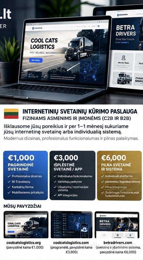Internetinių svetainių kūrimas Nuo 1000 € Www - nuotraukos Nr. 2