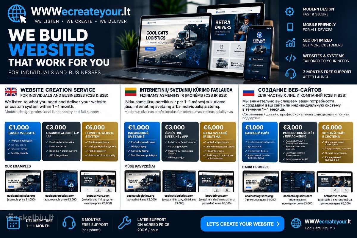 Internetinių svetainių kūrimas Nuo 1000 € Www - nuotraukos Nr. 5