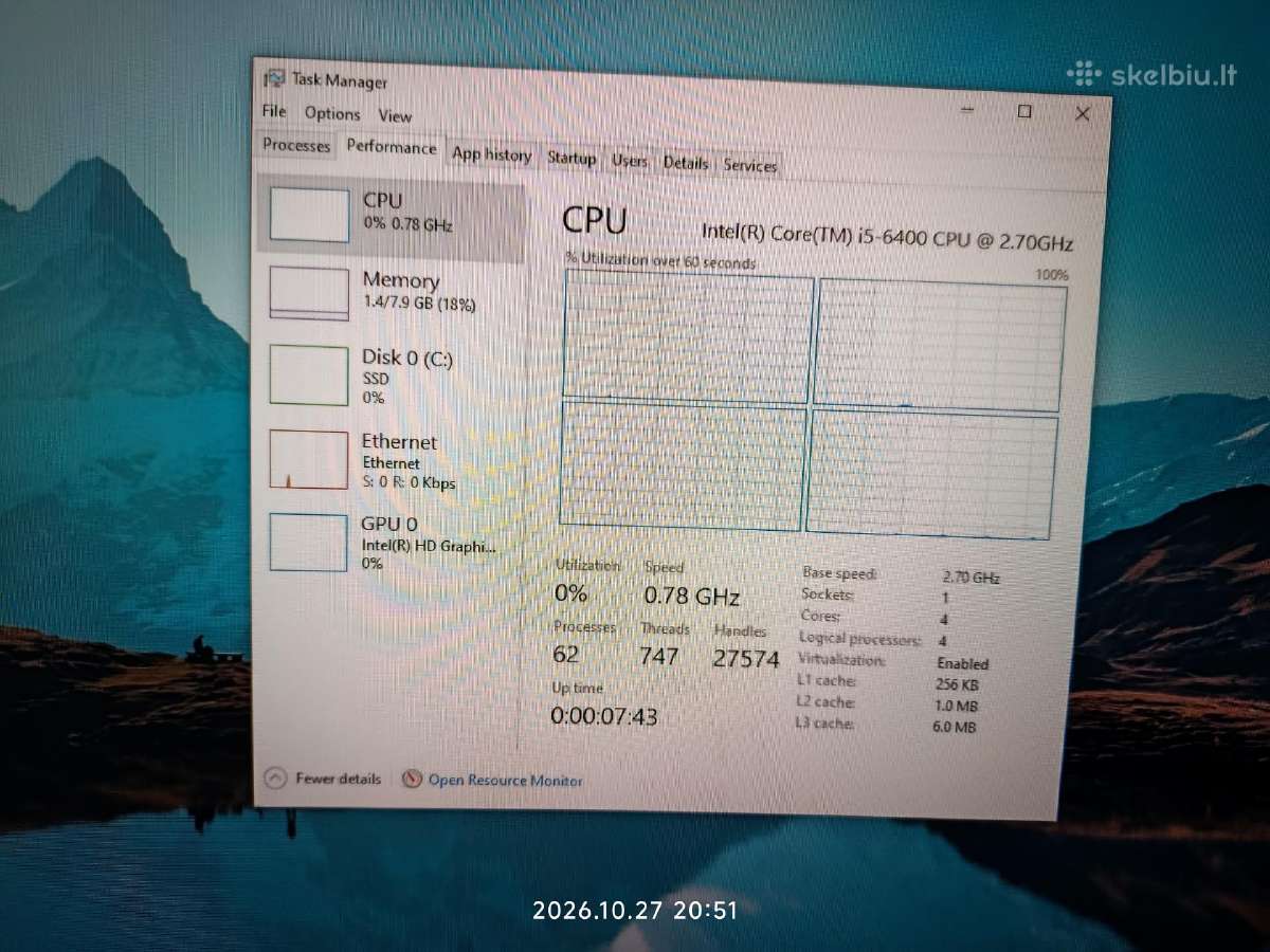 I5-6400-8gb ddr 4 120gb SSD Dvd Rw - nuotraukos Nr. 4