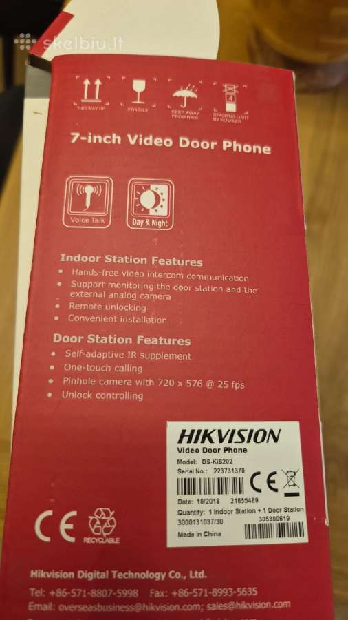 Hikvision telefonspynės komplektas DS-kis202 - nuotraukos Nr. 3