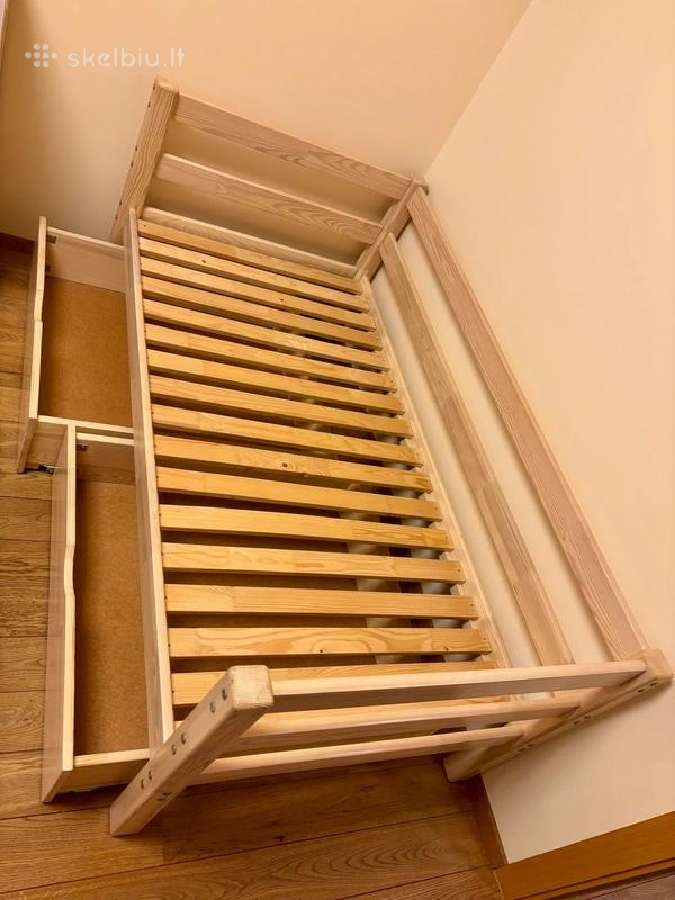 Vaikiska medinė sofa - lova su stalčiais 1,60x0,80 - nuotraukos Nr. 6
