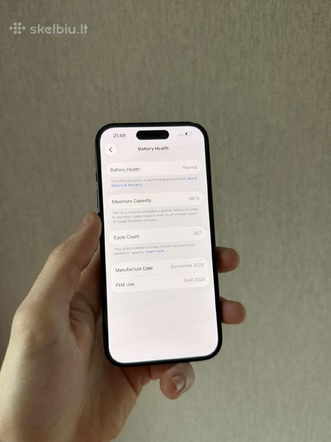 iPhone 15 128gb Black - nuotraukos Nr. 5