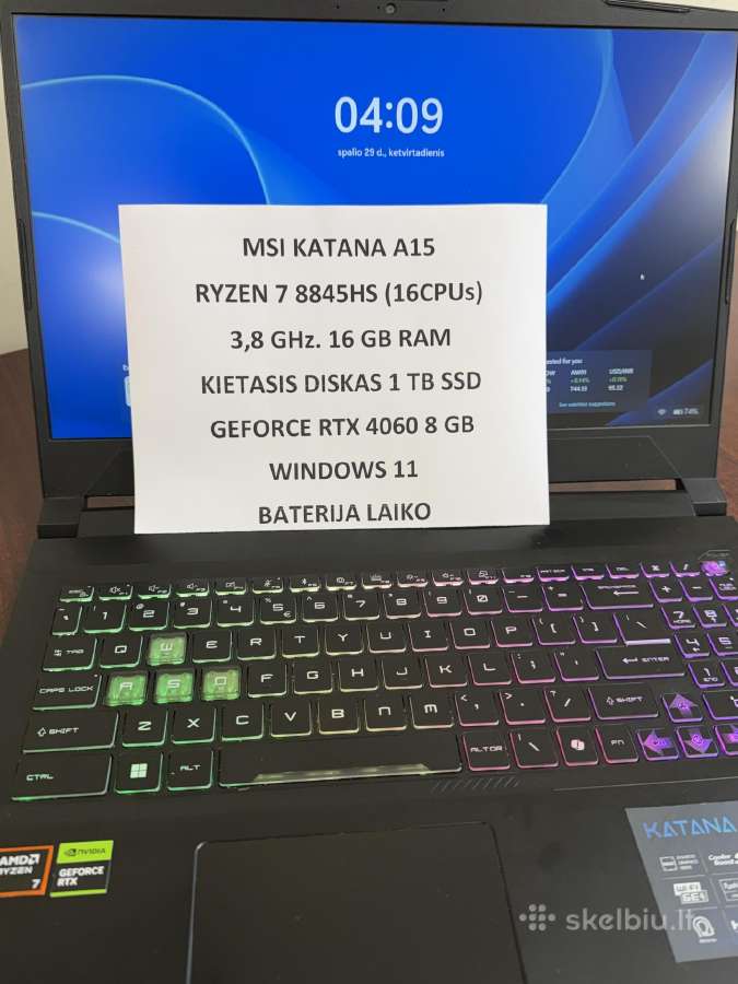 Msi Katana A15 B8v - nuotraukos Nr. 6