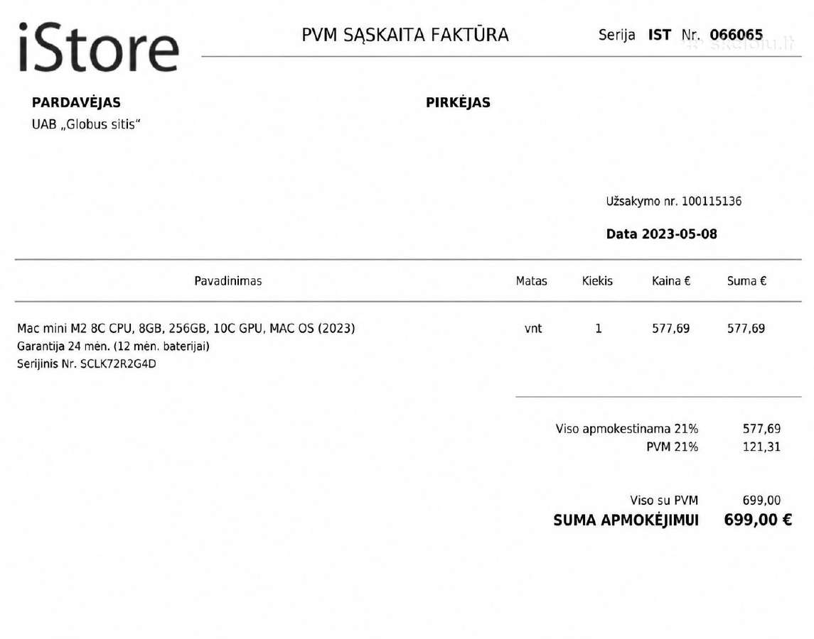 Apple Mac mini M2, 8gb, 256gb SSD, 2023 - nuotraukos Nr. 3