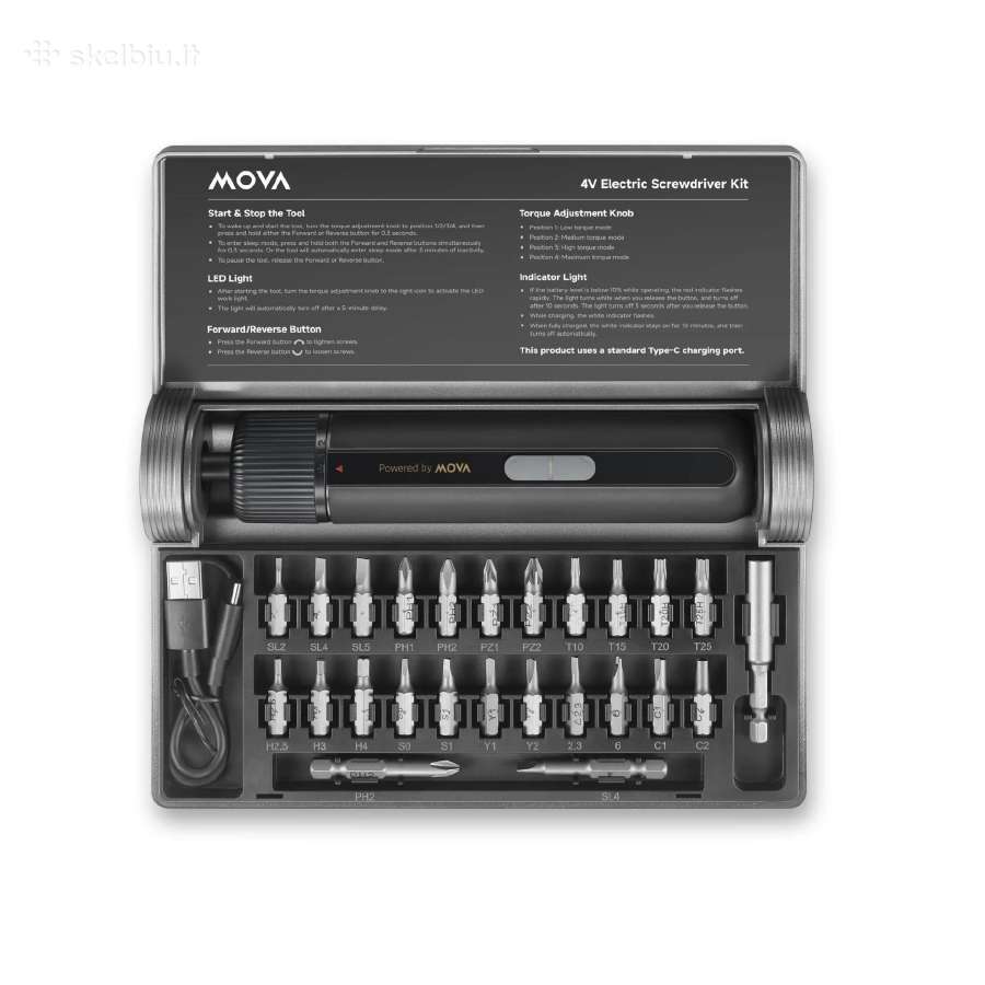 Naujas akumuliatorinis atsuktuvas Mova 4v Inline E - nuotraukos Nr. 5