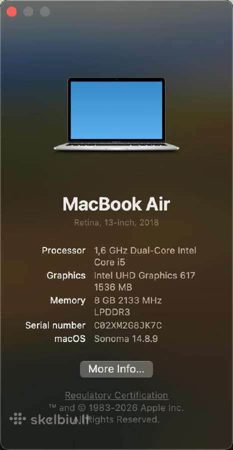 Apple MacBook Air 2018 Retina + Magic Mouse 2 - nuotraukos Nr. 5