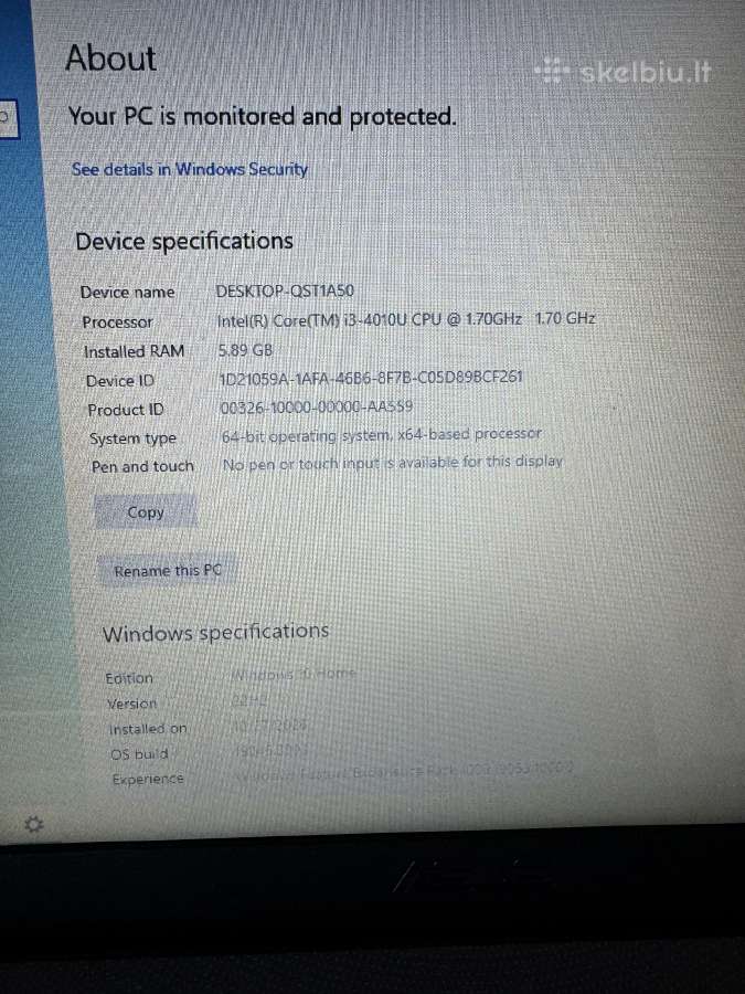 Asus R510l 15.6 i3-4010u, 6gb RAM, 500gb HDD Win10 - nuotraukos Nr. 3