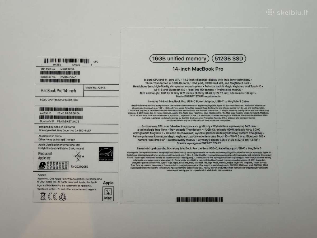 MacBook Pro (14-inch, 2021) M1 - nuotraukos Nr. 4