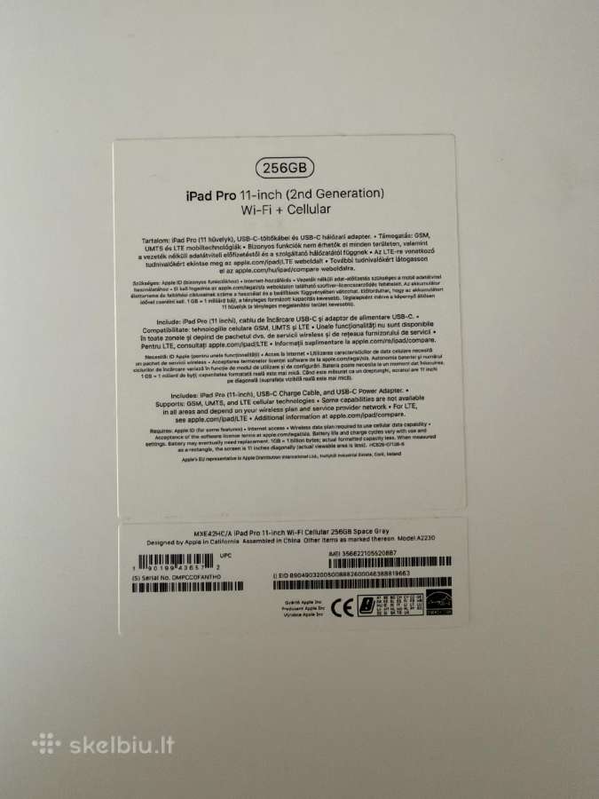 iPad Pro 11 inch (2nd Generation)wi-fi +Cellular - nuotraukos Nr. 2