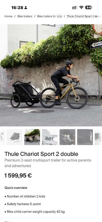 Dviračio priekaba Thule Chariot Sport 2 - nuotraukos Nr. 18