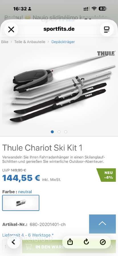 Dviračio priekaba Thule Chariot Sport 2 - nuotraukos Nr. 19