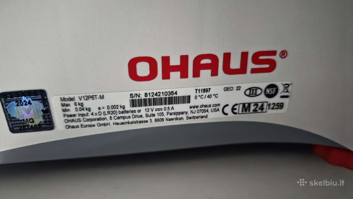 Ohaus Valor 1000 seriios (modelis V12p6t-m) - nuotraukos Nr. 5