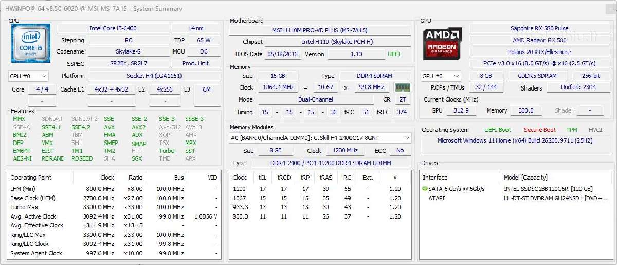 Gaming Pc Rx580 i5-6400 16gb RAM - nuotraukos Nr. 6