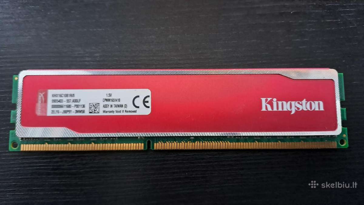 Kingston Hyperx Red 8gb 1600mhz Ddr3 - nuotraukos Nr. 2