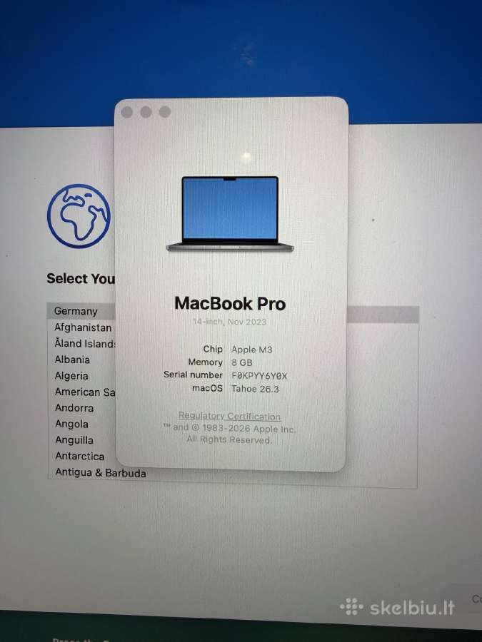 MacBook Pro 14 M3 8c Cpu, 10c/8gb/1tb space black - nuotraukos Nr. 5