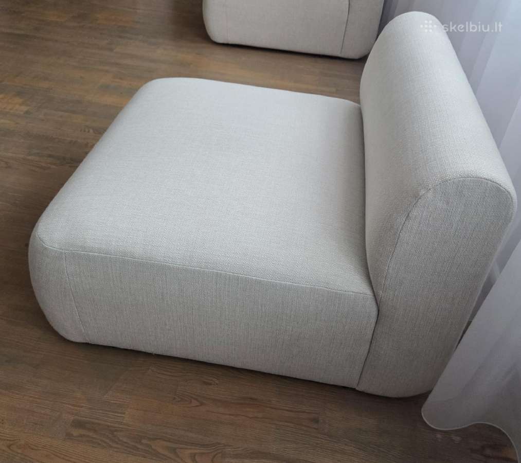 Kreminė modulinė sofa – 3 dalys - nuotraukos Nr. 4