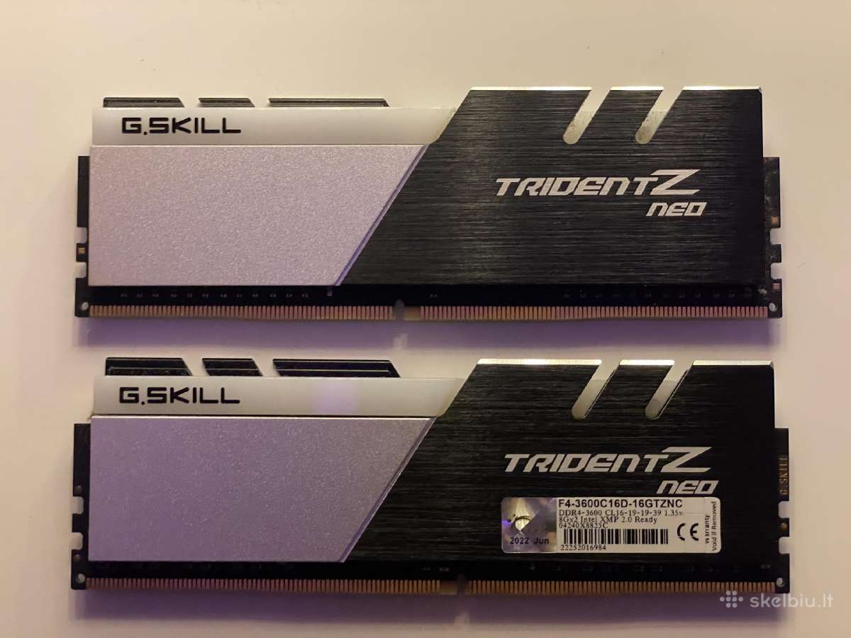 Ddr4 16gb (2x8gb) 3600mhz G.skill Trident Z Neo - nuotraukos Nr. 2