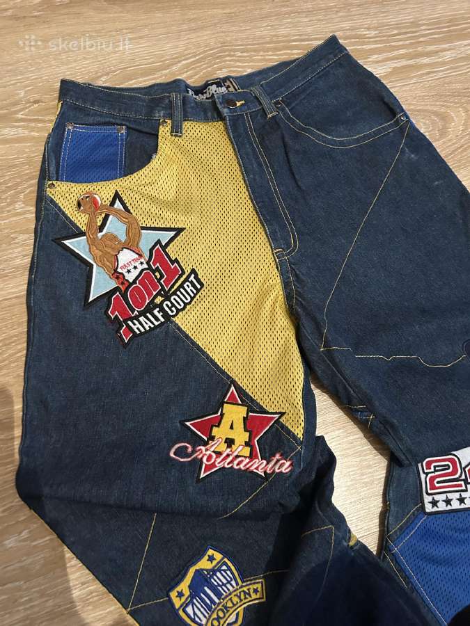 „vintage“ Y2k stiliaus platūs mėlyni džinsai - nuotraukos Nr. 2