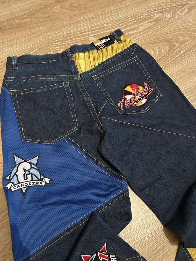 „vintage“ Y2k stiliaus platūs mėlyni džinsai - nuotraukos Nr. 10