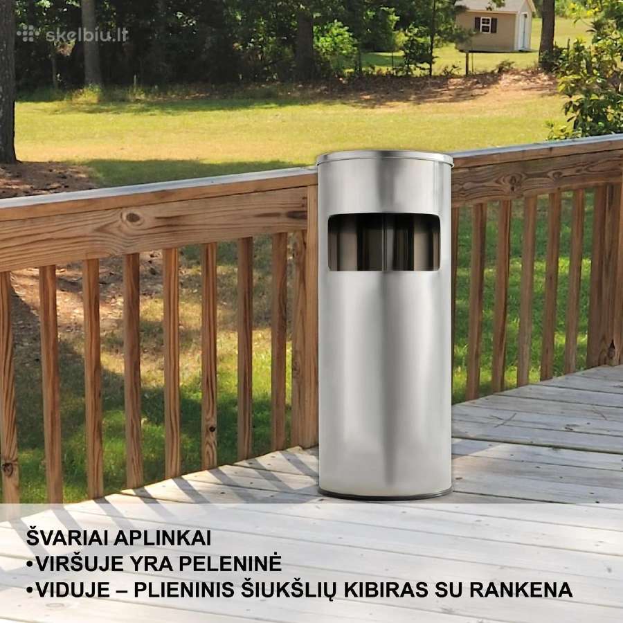 Parduodu Lauko šiukšliadėžę su pelenine 17 litrų - nuotraukos Nr. 4