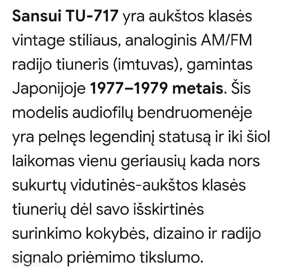 Vintažinis Sansui Tu-717 tiuneris - nuotraukos Nr. 14