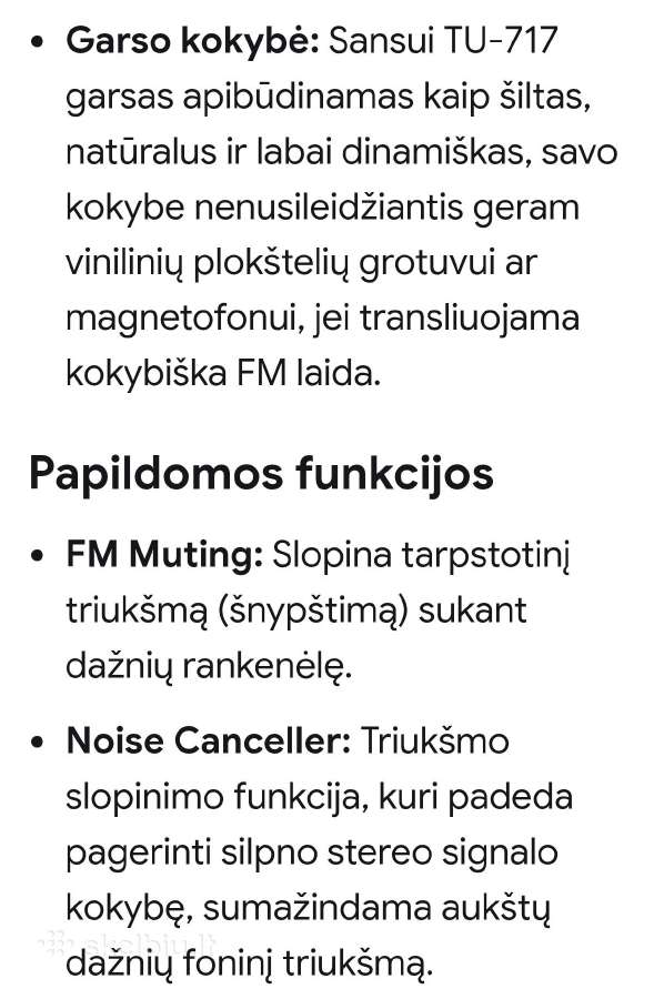 Vintažinis Sansui Tu-717 tiuneris - nuotraukos Nr. 17