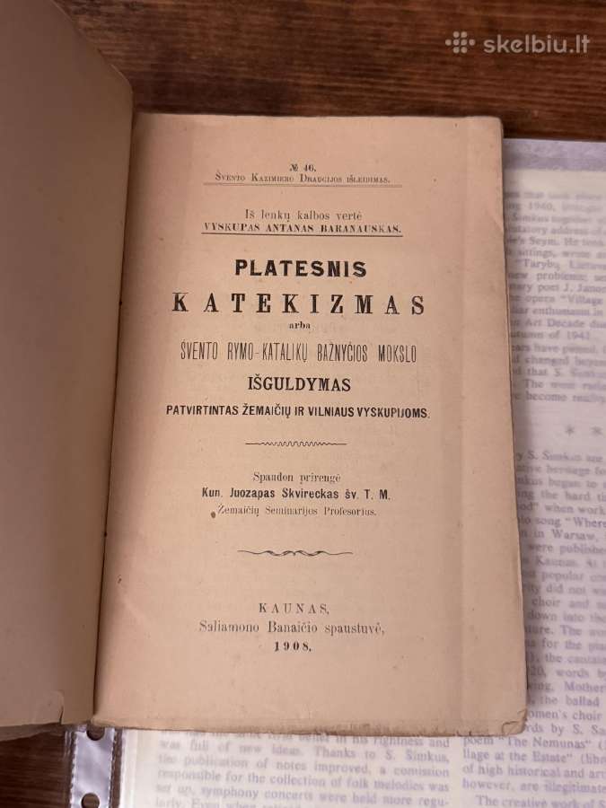 Platesnis Katekizmas. Baranauskas 1908 m. - nuotraukos Nr. 2