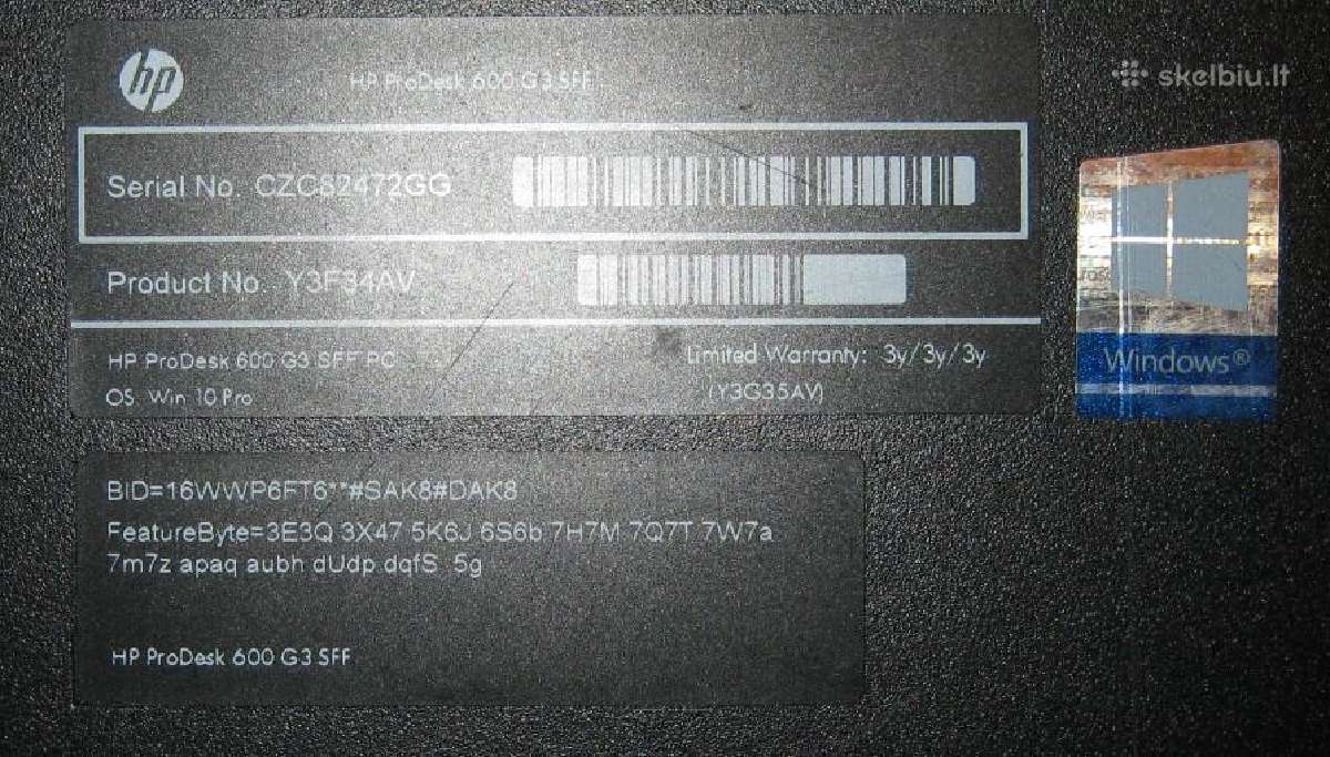 Pc hp prodesk 600 g3 sff - nuotraukos Nr. 4