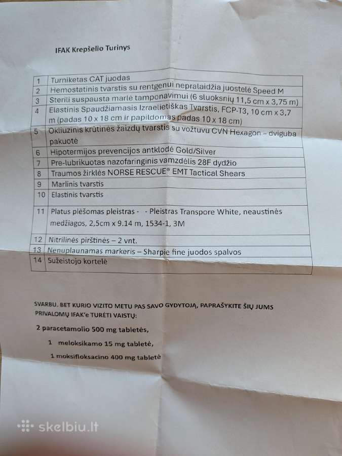 Pilnas taktinės medicinos rinkinys Ifak - nuotraukos Nr. 3