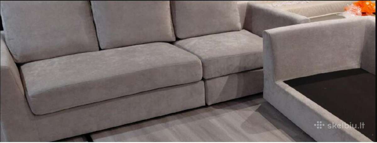 Kampinė sofa „Home4you Edra“, pilkos spalvos. - nuotraukos Nr. 3