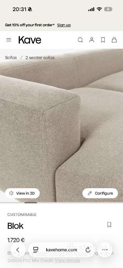 Kave Home Block sofa - nuotraukos Nr. 2