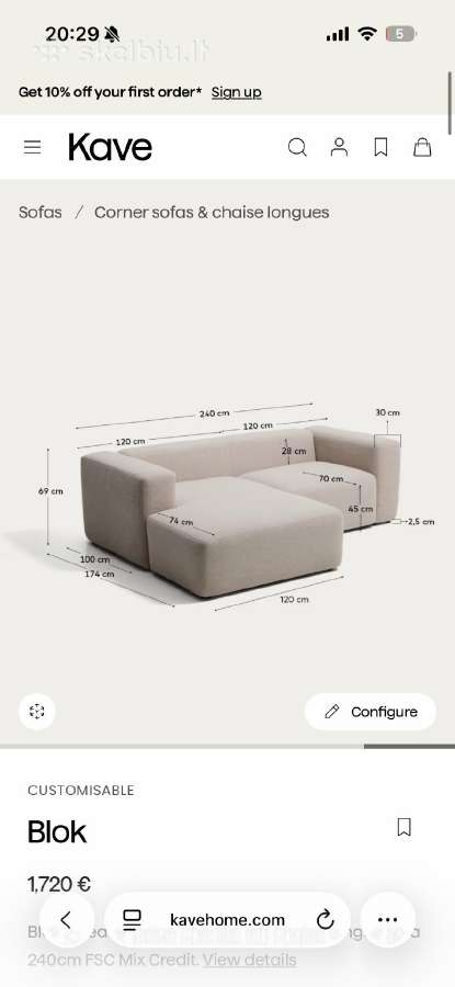Kave Home Block sofa - nuotraukos Nr. 3