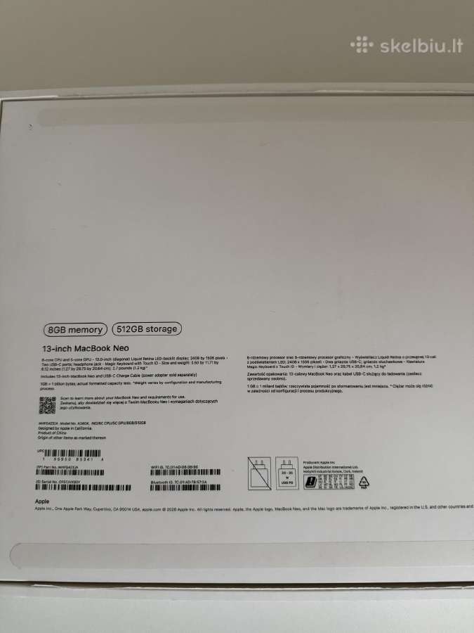 Naujas, bet altyvuitas MacBook Neo 512gb - nuotraukos Nr. 4