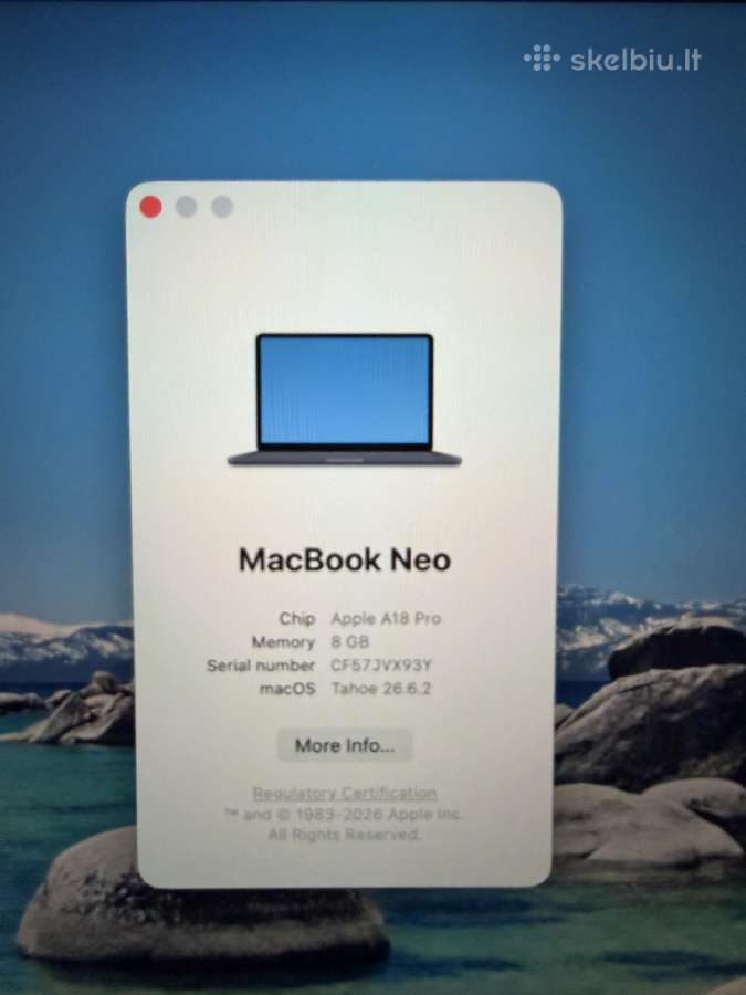 Naujas, bet altyvuitas MacBook Neo 512gb - nuotraukos Nr. 6