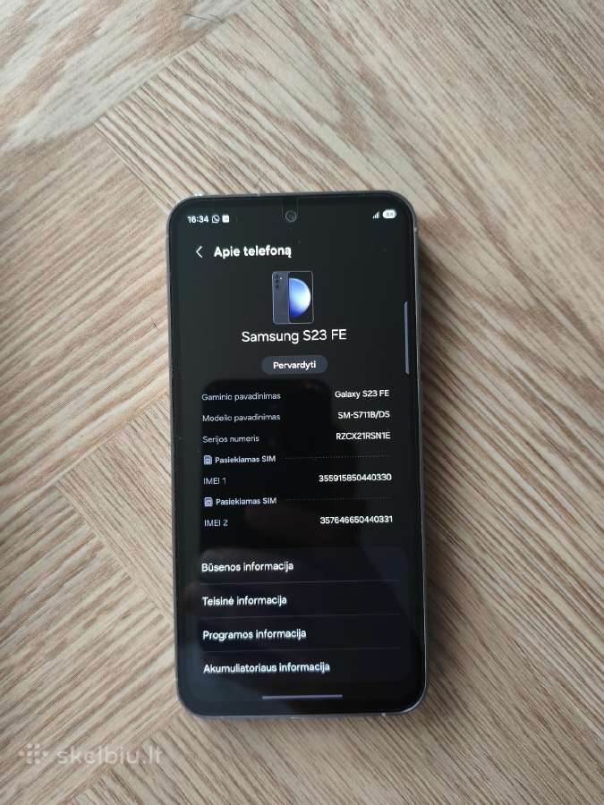 Samsung Galaxy S23 Fe (8gb/128gb) - nuotraukos Nr. 2