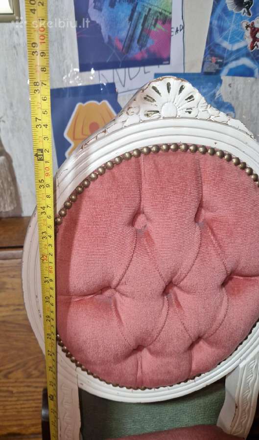 Vintage riedučiai, piramidės, senovinė kėdė rokoko - nuotraukos Nr. 8