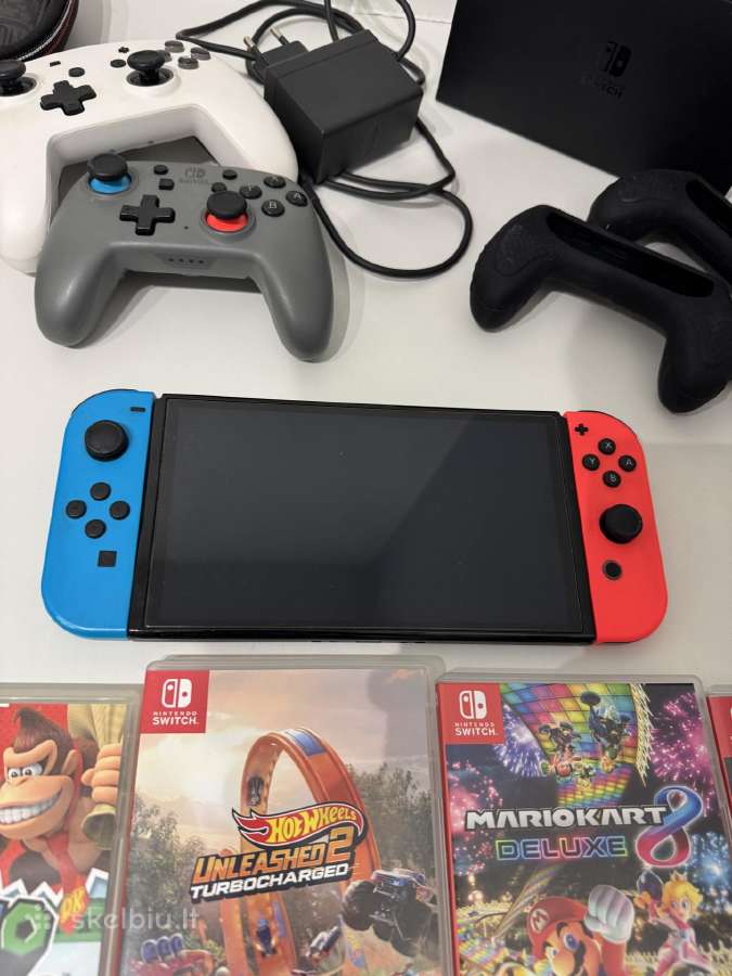 Nintendo Switch V2 komplektas + 8 žaidimai - nuotraukos Nr. 2