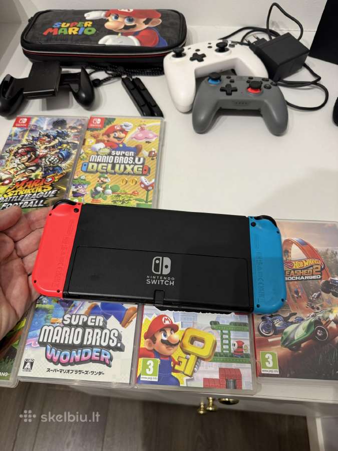 Nintendo Switch V2 komplektas + 8 žaidimai - nuotraukos Nr. 3