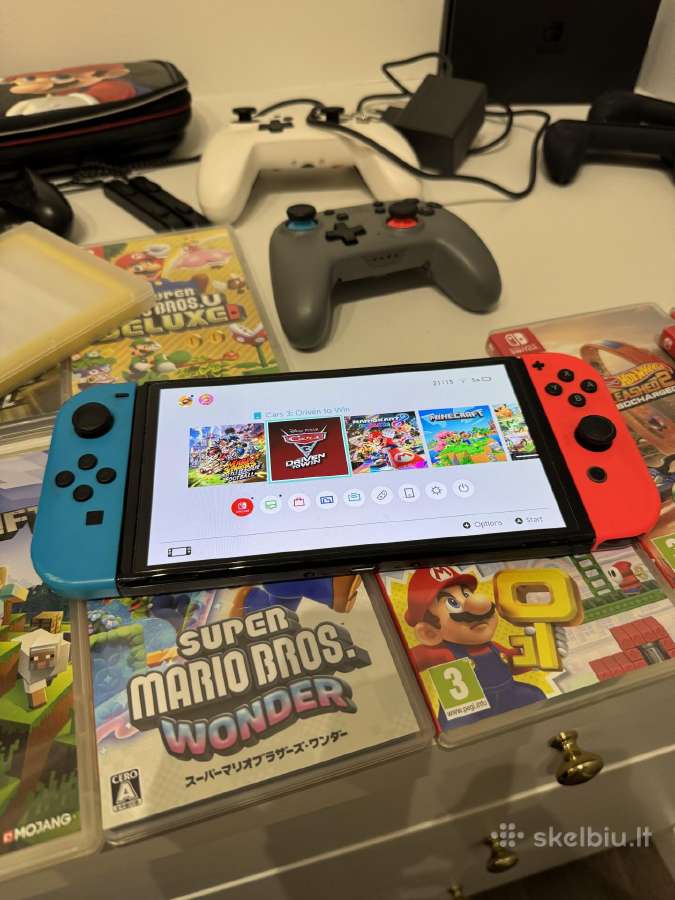 Nintendo Switch V2 komplektas + 8 žaidimai - nuotraukos Nr. 13