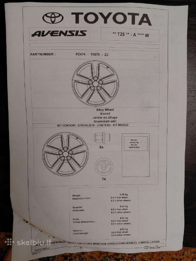 Originalūs Nauji Toyota Avensis T25 ratlankiai R16 - nuotraukos Nr. 3
