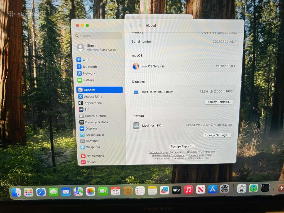 MacBook Pro 13 2019 Model A1989 i7/16gb RAM/500gb - nuotraukos Nr. 6