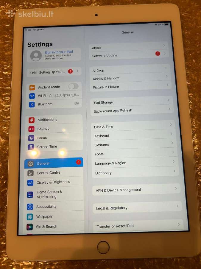 Apple iPad 5th Gen 32gb Wi-fi (89% Battery) - nuotraukos Nr. 2