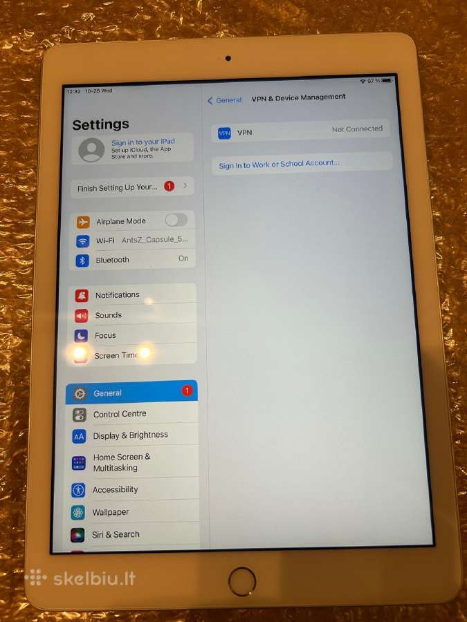 Apple iPad 5th Gen 32gb Wi-fi (89% Battery) - nuotraukos Nr. 4