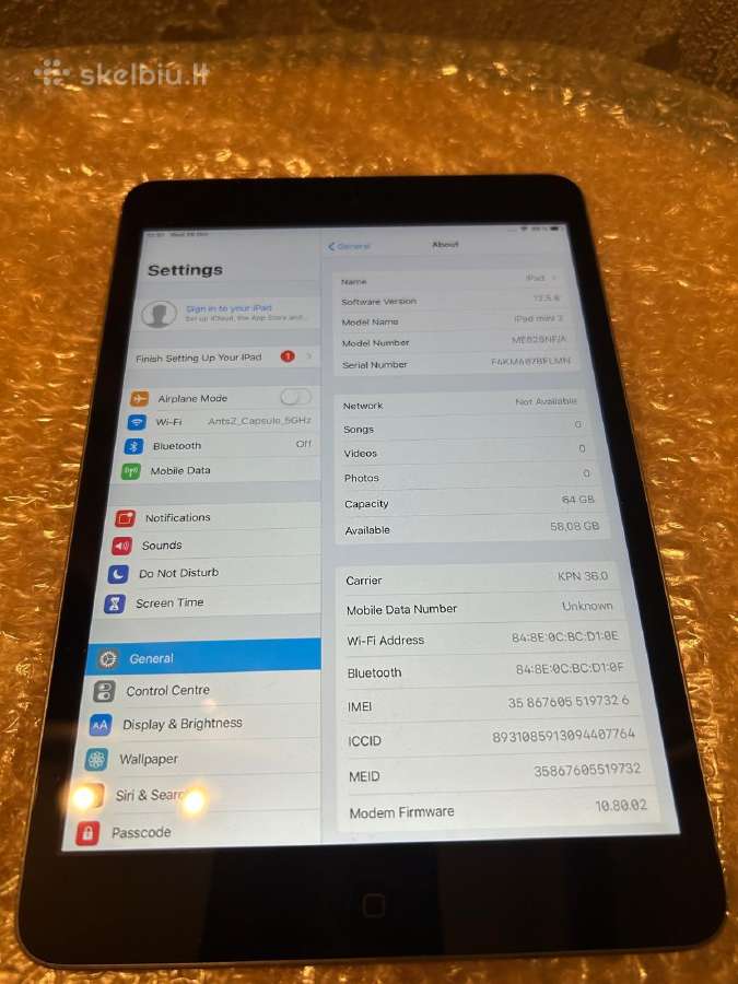 Apple iPad mini 2 64gb Wi-fi + Cellular (SIM) - nuotraukos Nr. 2