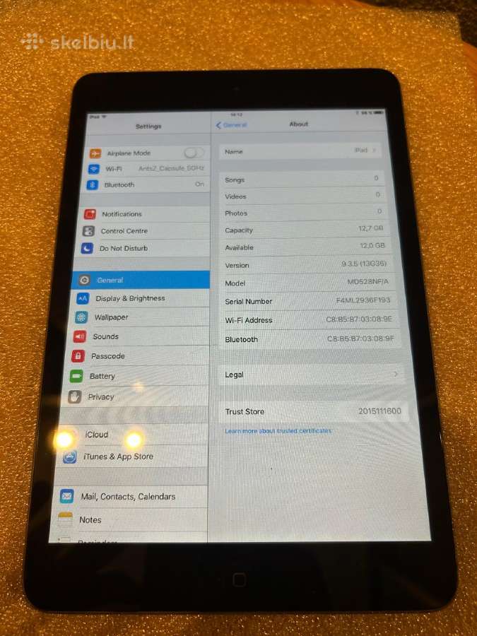 Apple iPad mini (1st Gen) 16gb Wi-fi (Battery 91%) - nuotraukos Nr. 2