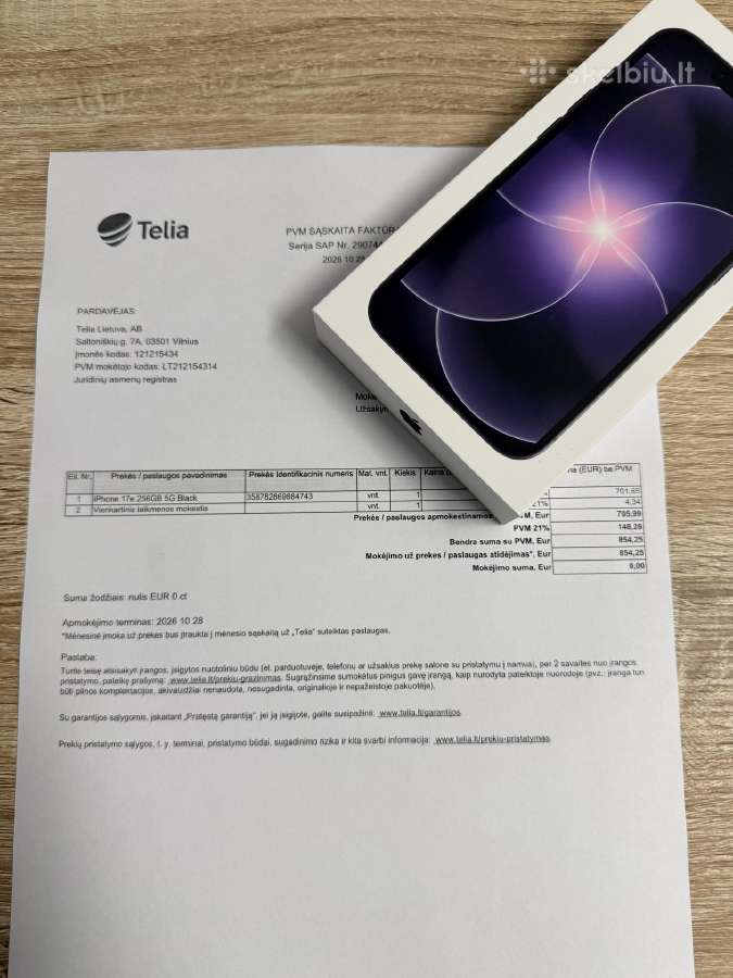Naujas! Apple iPhone 17e, 256gb Black - nuotraukos Nr. 3