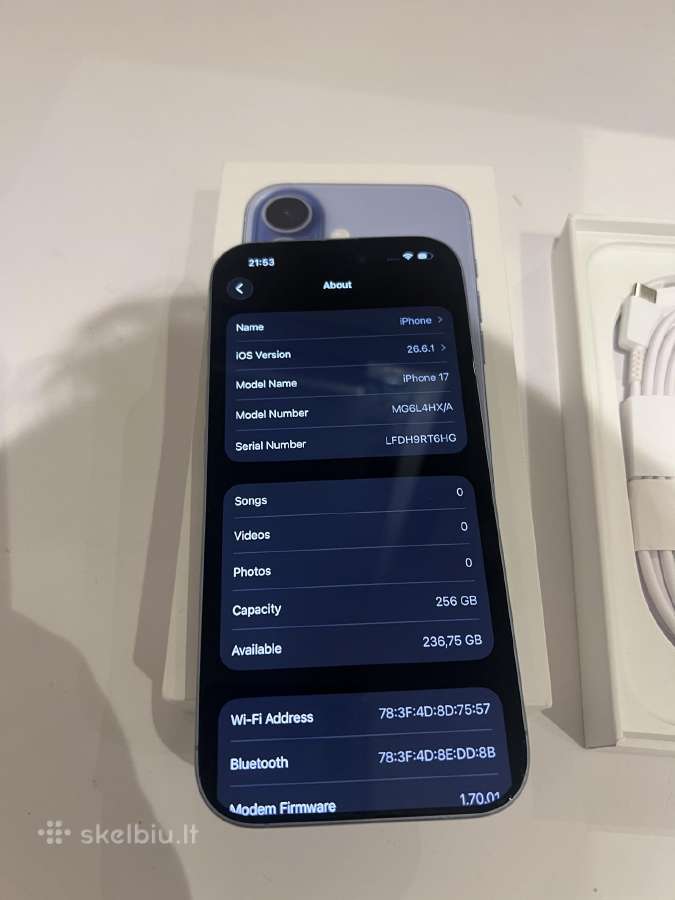 iPhone 17 mist blue 256gb - nuotraukos Nr. 3