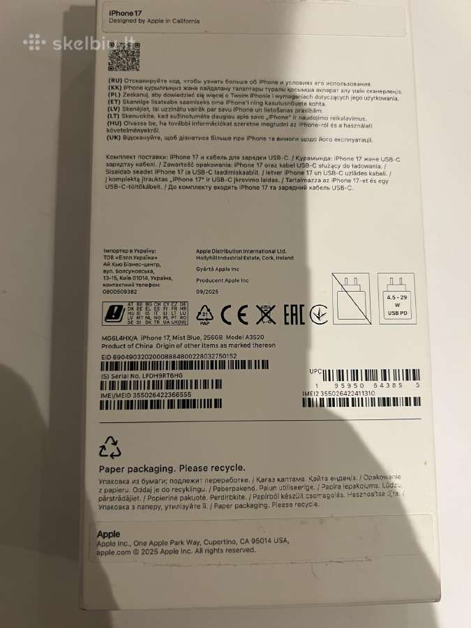 iPhone 17 mist blue 256gb - nuotraukos Nr. 10