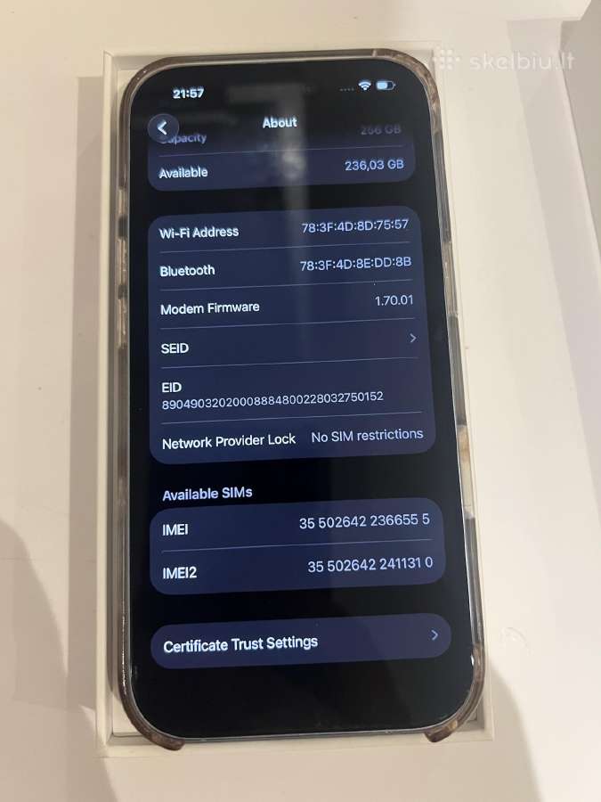 iPhone 17 mist blue 256gb - nuotraukos Nr. 11
